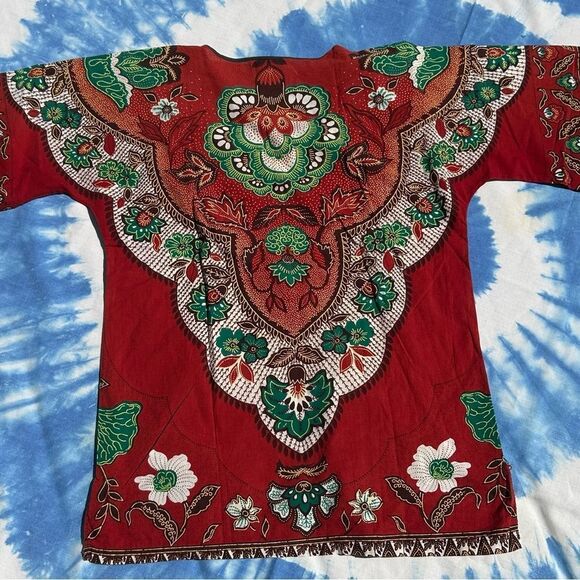 Vintage 70s Boho Hippy Floral Top Size small O/S - Picture 8 of 15